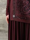 Velvet Burgundy %100 Krep İpek Şal 70x190 cm