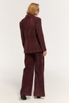 Kadın Bordo Zincir Aksesuarlı Asimetrik Blazer Ceket