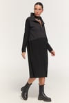 Kadın Siyah Gömlek Yaka Oversize Midi Elbise