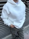 Basic Beyaz Kapşonlu Hoodie