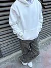 Basic Beyaz Kapşonlu Hoodie