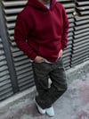 Basic Bordo Kapşonlu Hoodie