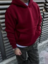 Basic Bordo Kapşonlu Hoodie