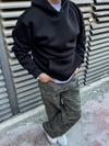 Basic Siyah Kapşonlu Hoodie