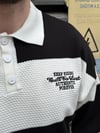 Çizgili Siyah Yakalı Triko T-Shirt