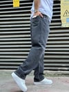 İp Detay Füme Baggy Jeans