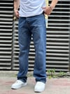 Koyu Hafif Eskitme Baggy Jeans