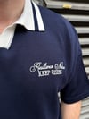 Nakış Detay Siyah Yakalı Triko T-Shirt