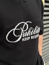 Nakış Detay Siyah Yakalı Triko T-Shirt