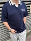 Nakış Detay Siyah Yakalı Triko T-Shirt