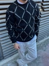 Siyah Çizgi Detay Oversize Triko Kazak