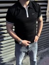 Siyah Regular Yarım Fermuarlı T-Shirt