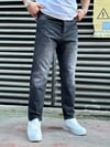 Siyah Taşlamalı Boy Friend Jeans