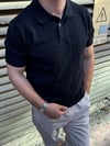 Siyah Tüy Detay Etnik Triko T-Shirt