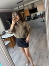  Haki Nakış İşlemeli Bomber Ceket