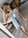 Açık Mavi Cepli Oversize Denim Kot Yelek