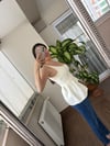 Askılı Detaylı Ekru Bluz