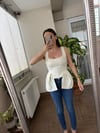 Askılı Detaylı Ekru Bluz