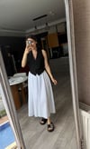 Beyaz Beli Lastikli Etek