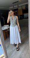 Beyaz Beli Lastikli Etek