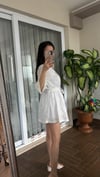 Beyaz Güpür Detaylı Elbise