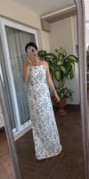 Beyaz İp Askılı Puantiyeli Elbise 