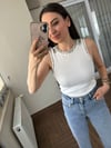 Beyaz Taşlı Bluz