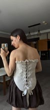 Boncuk Detaylı Krem Korse