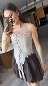 Boncuk Detaylı Krem Korse