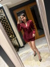 Bordo Blazer Ceket Şort Takım