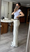 Çımalı Beyaz Kot Pantolon