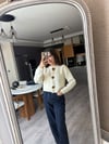 Ekru Büyük Düğmeli Ceket Hırka
