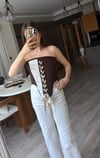 Kahverengi Tasarım Büstiyer