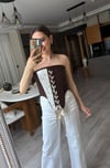 Kahverengi Tasarım Büstiyer