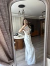 Main Beyaz Desenli Bluz Pantolon Takım