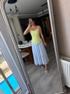 Sarı Straplez Balenli Korse Büstiyer Bluz