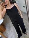 Siyah Jakarlı Bluz Pantolon Takım 