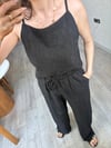 Siyah Jakarlı Bluz Pantolon Takım 
