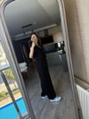 Siyah Kapüşonlu Önden Fermuarlı İkili Takım