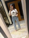 Taşlı Mom Fit Kot Pantolon