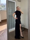 Tek Kol Drapeli Kuşaklı Elbise