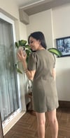 Yeşil Balon Kol Elbise
