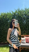 ÇİZGİLİ ASİMETRİK SATEN BLUZ