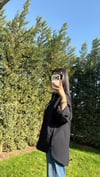 ÇİZGİLİ OVERSIZE GÖMLEK SİYAH