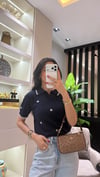 ÇOBAN NAKIŞLI LACİVERT BLUZ
