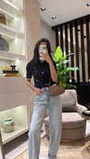 ÇOBAN NAKIŞLI LACİVERT BLUZ