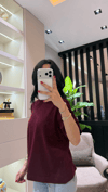 COS YUVARLAK YAKA BORDO TİŞÖRT