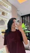 COS YUVARLAK YAKA BORDO TİŞÖRT