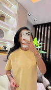 COS YUVARLAK YAKA SARI TİŞÖRT