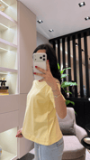COS YUVARLAK YAKA SARI TİŞÖRT